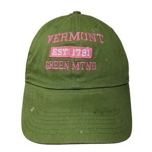 Vermont Green Mtns. Slideback Hat Green OSFA Embroidered Newhattan